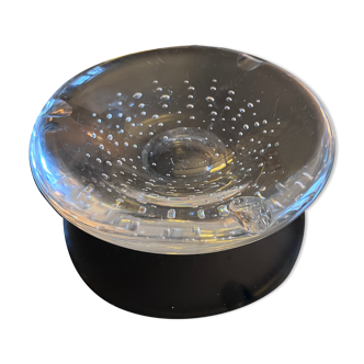 Bubbled crystal ashtray