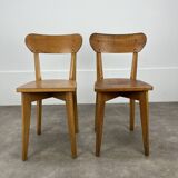 Pair of Luterma bistro chairs, wood, 1950s