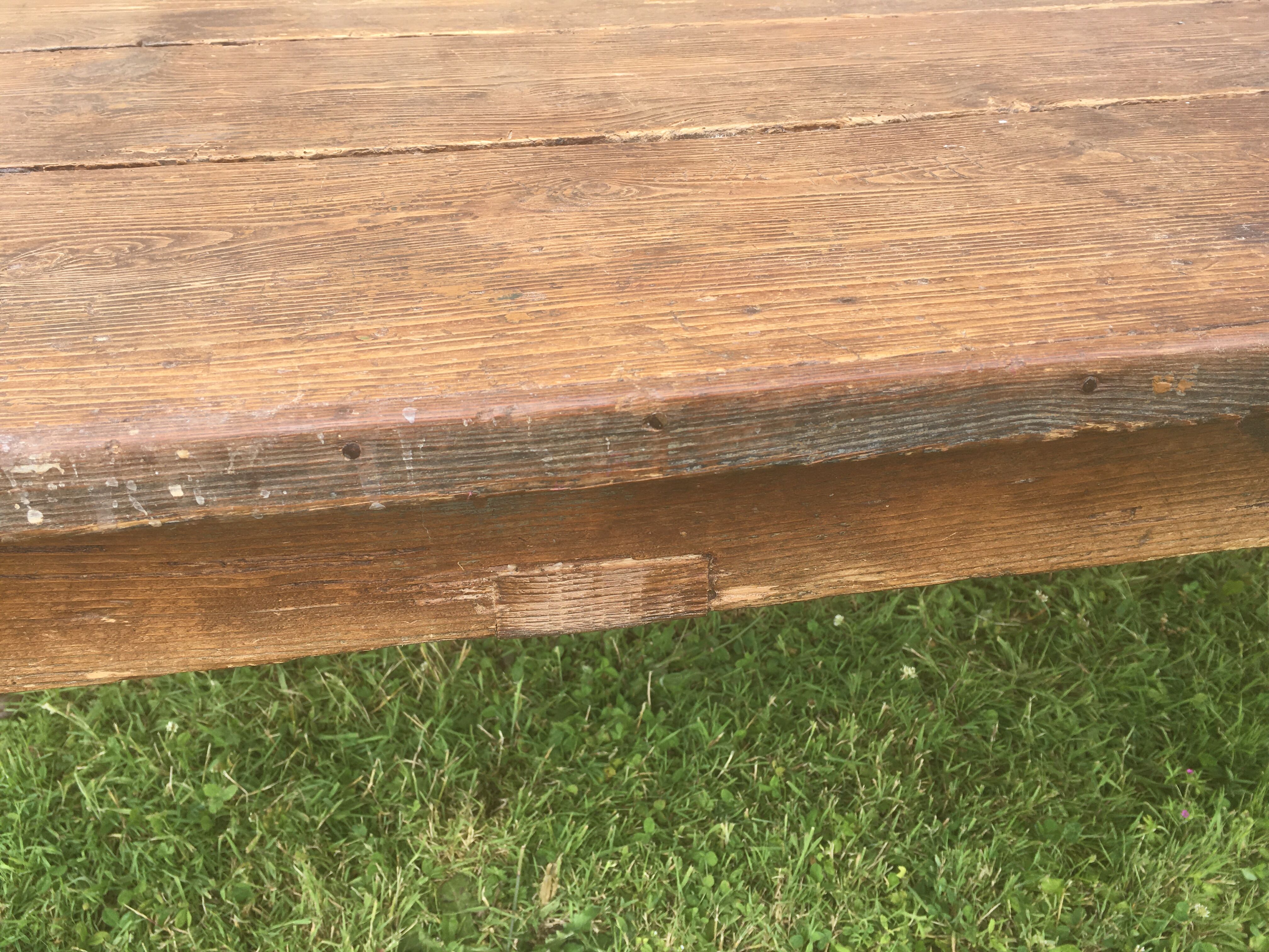 Farmhouse table in pine and beech