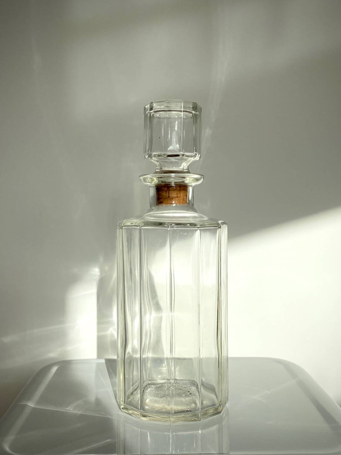 Vintage faceted glass carafe from Bormioli Italy | Italian design from the 70s
