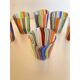 Set of 6 Contemporary Multicolored Murano Style Glasses