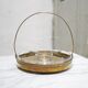 Vintage aperitif serving tray in brass and glass