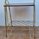 Side table, vintage "Eiffel" service with two metal and wood tops