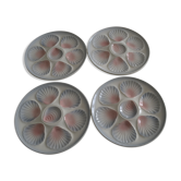 Set of 4 plates in Huitre Moulin des Loups