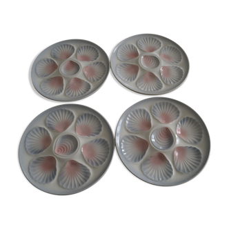 Set of 4 plates in Huitre Moulin des Loups