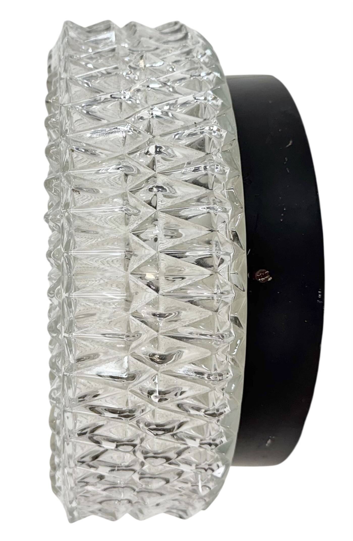 Vintage Glass Wall or Ceiling Light from Napako, 1970s