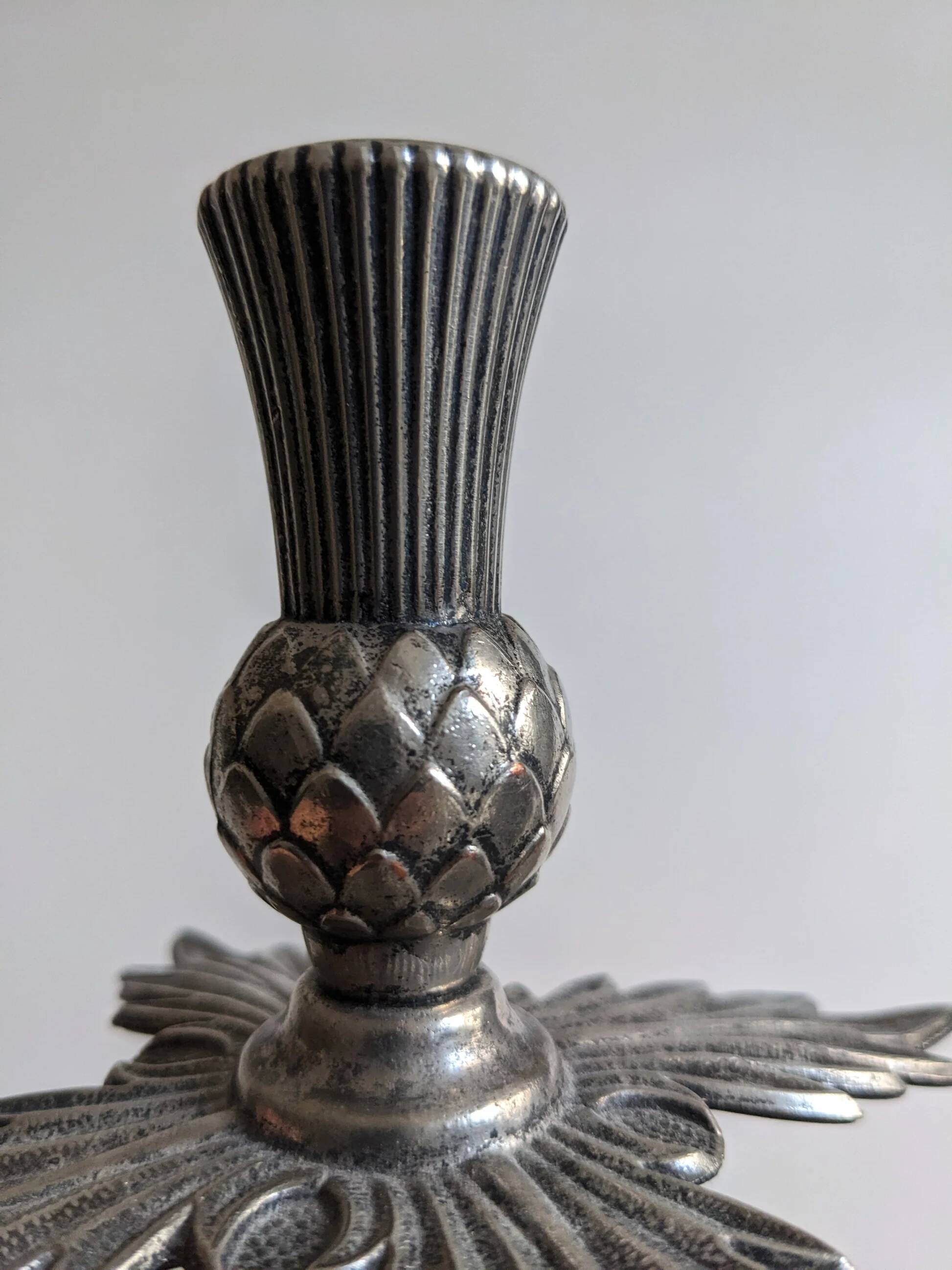 Silver pineapple candle holder