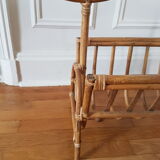 Porte revues en rotin vintage