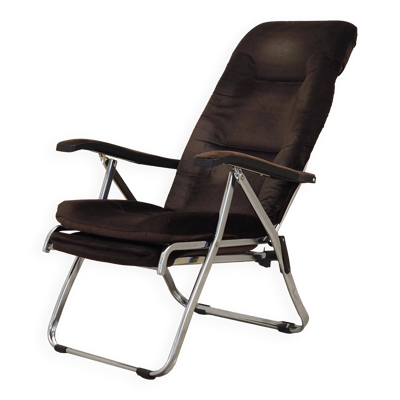 Fauteuil en velours marron, design danois, années 1970, production : Danemark