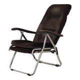 Fauteuil en velours marron, design danois, années 1970, production : Danemark