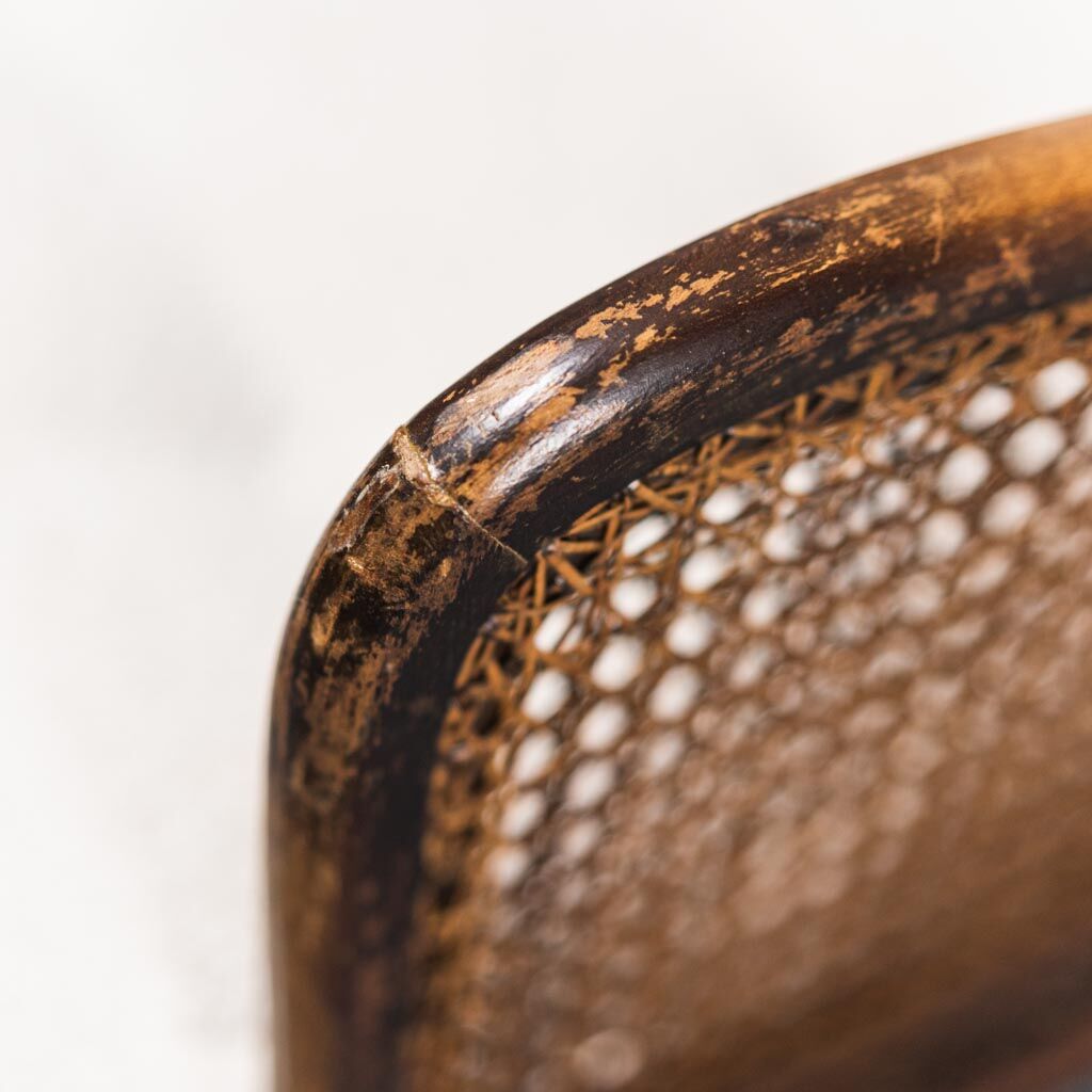 Pair of vienna bouclé straw armchairs vintage 30s