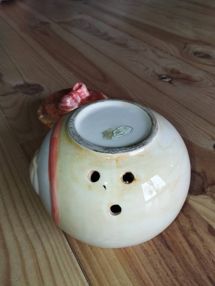 Vintage garlic pot in ceramic majolica – 1950s
