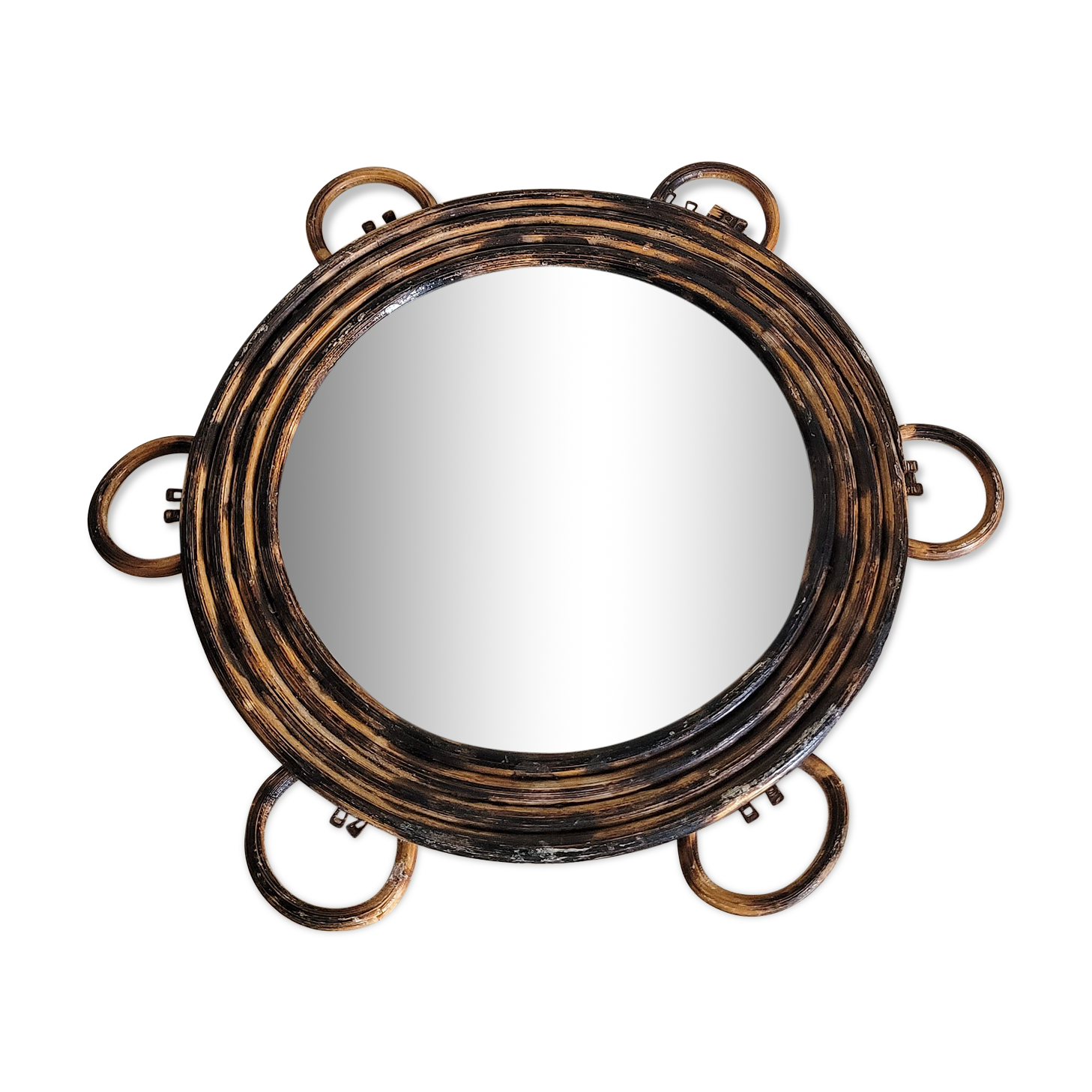 Vintage rattan mirror