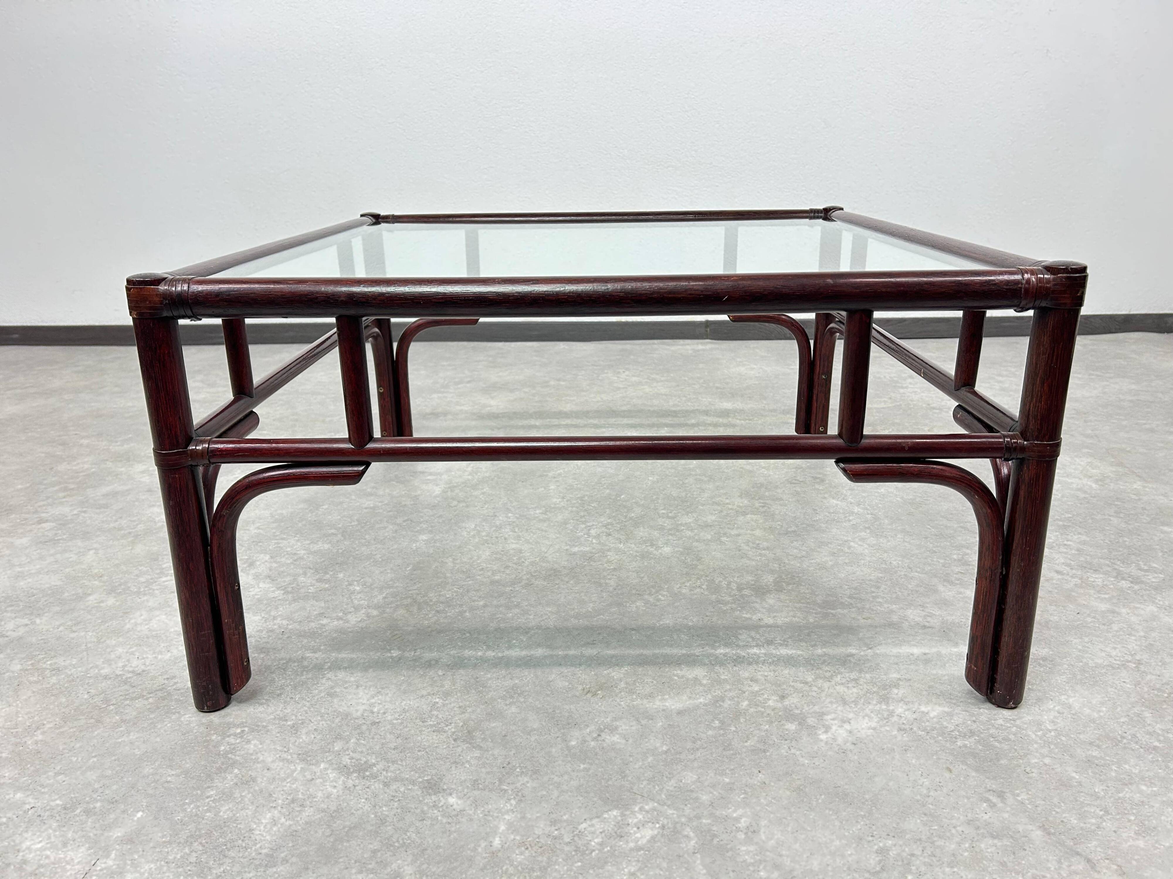 Table basse en bambou moderne du milieu du siècle par Gervasoni