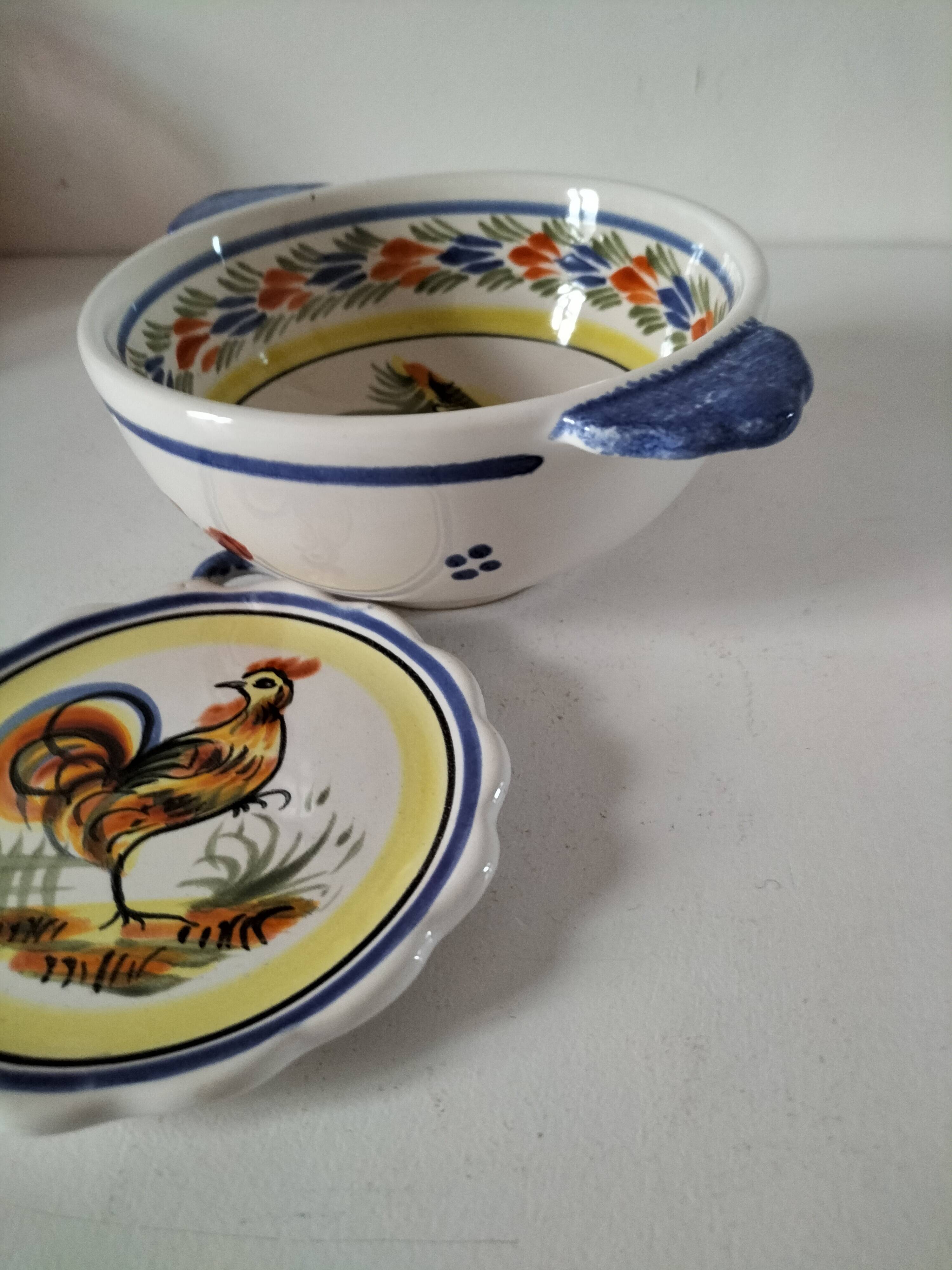 Henriot Quimper bowl with handle and cup