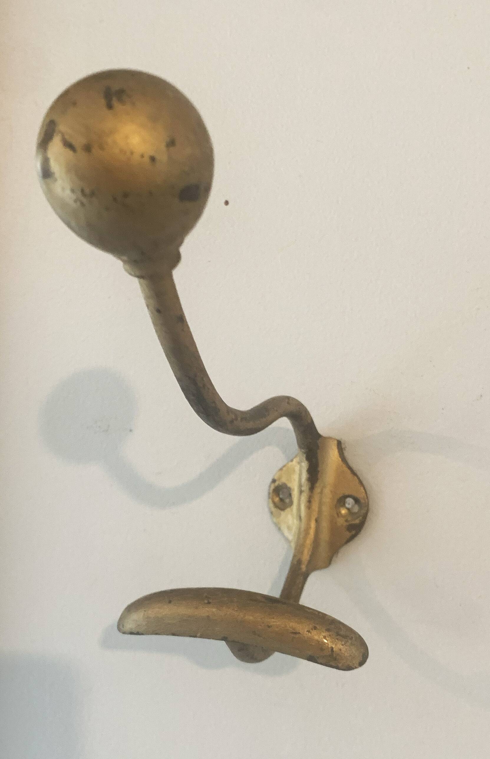 Paire de patères porte manteaux en laiton