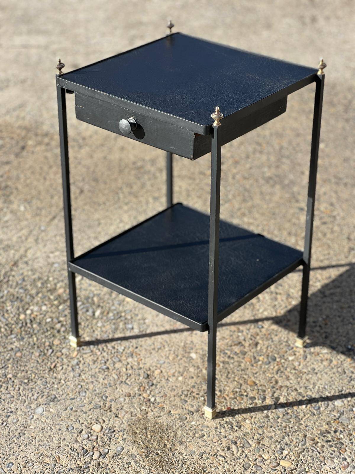 Side Table or Nightstand — Jacques Adnet Style — French Design 1950