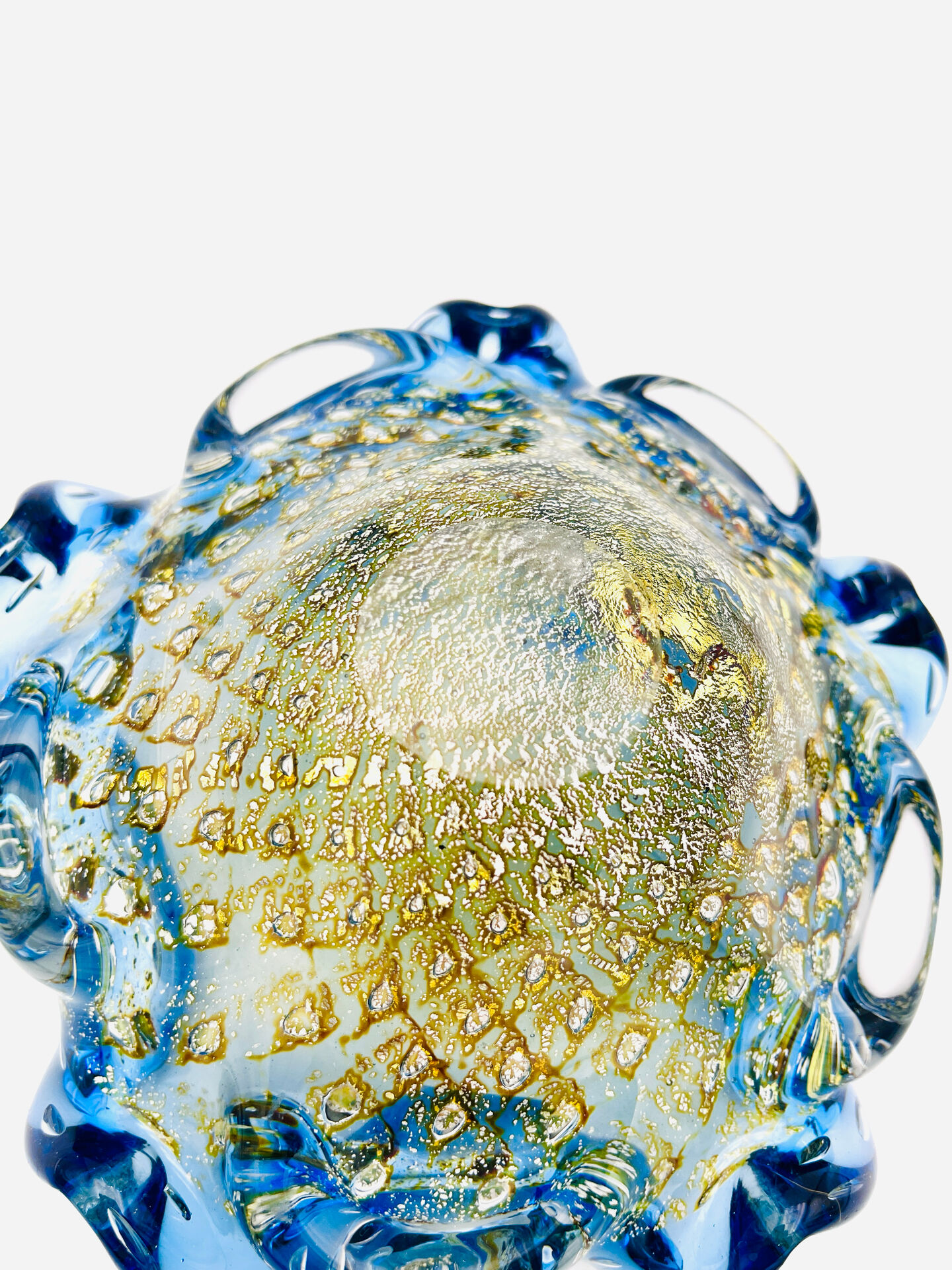 Coupe Murano – Bullicante - inclusion Or & Argent  – Circa 1960