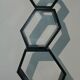 Set of 3 hexagonal nesting shelves design 80s vintage