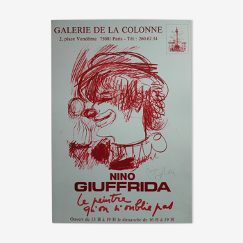 Affiche Exposition Signée Galerie de la Colonne Nino Guiffrida