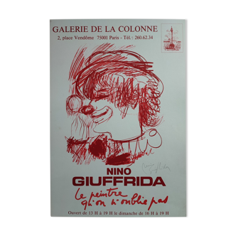Affiche Exposition Signée Galerie de la Colonne Nino Guiffrida