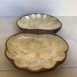 Mother-of-pearl and wooden fruit basket