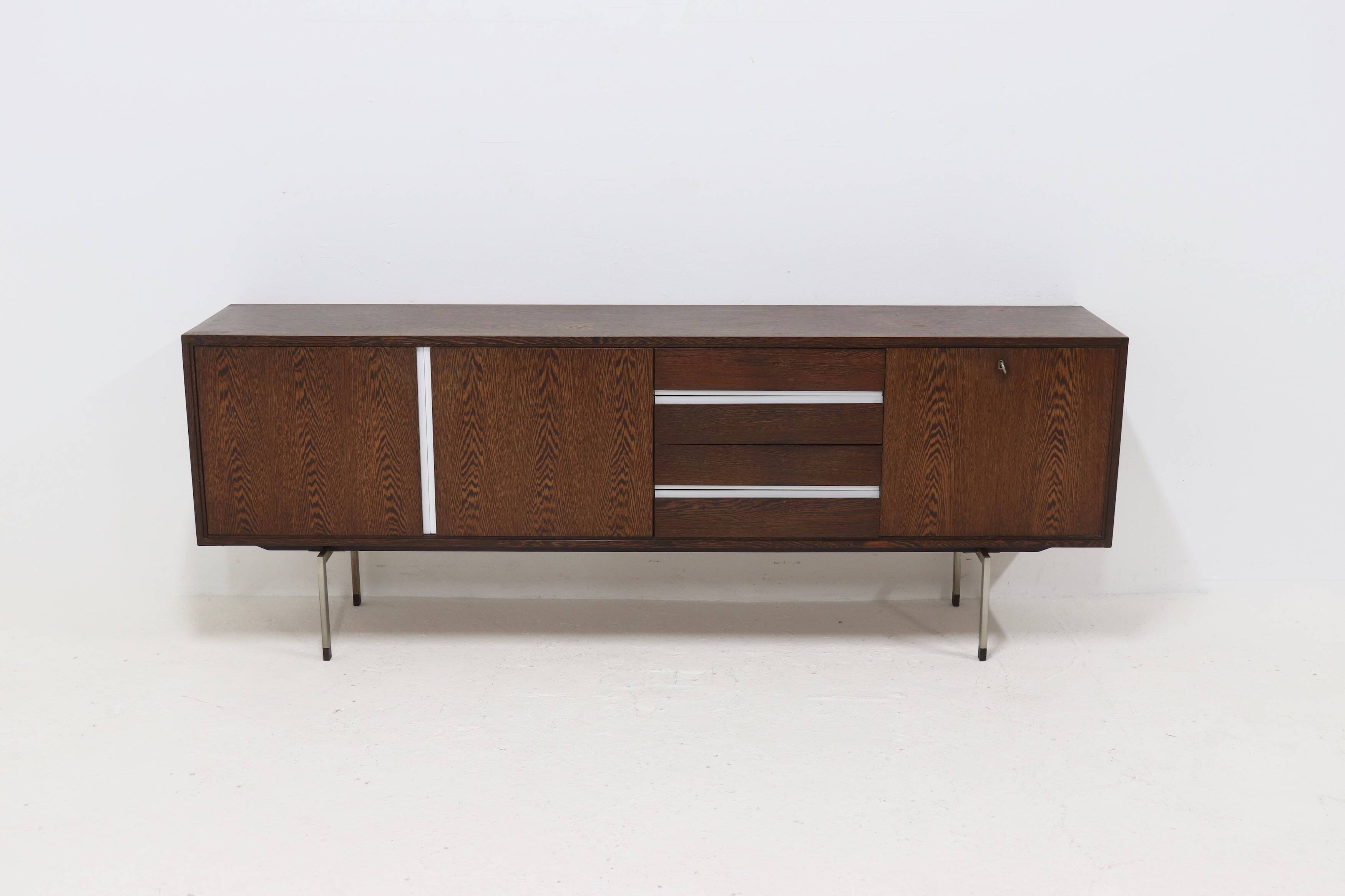 Dutch Minimalist Wenge Wooden Sideboard by Tijsseling 1970s