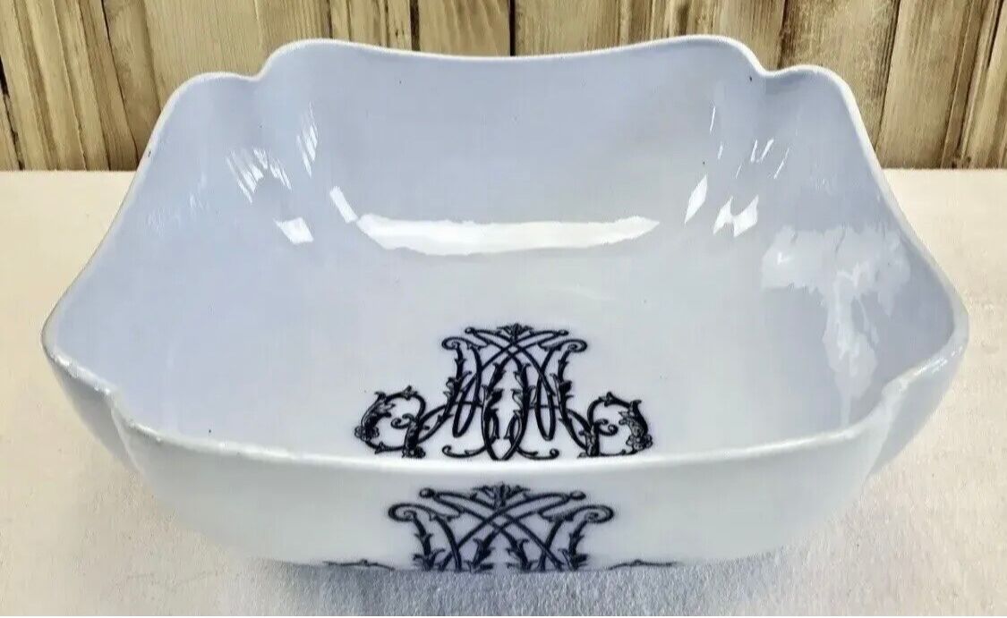 Old large oval dish Brown Westhead Moore & co monogram XIX