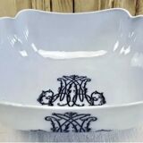 Ancien grand plat ovale Brown Westhead Moore & co monogramme XIX