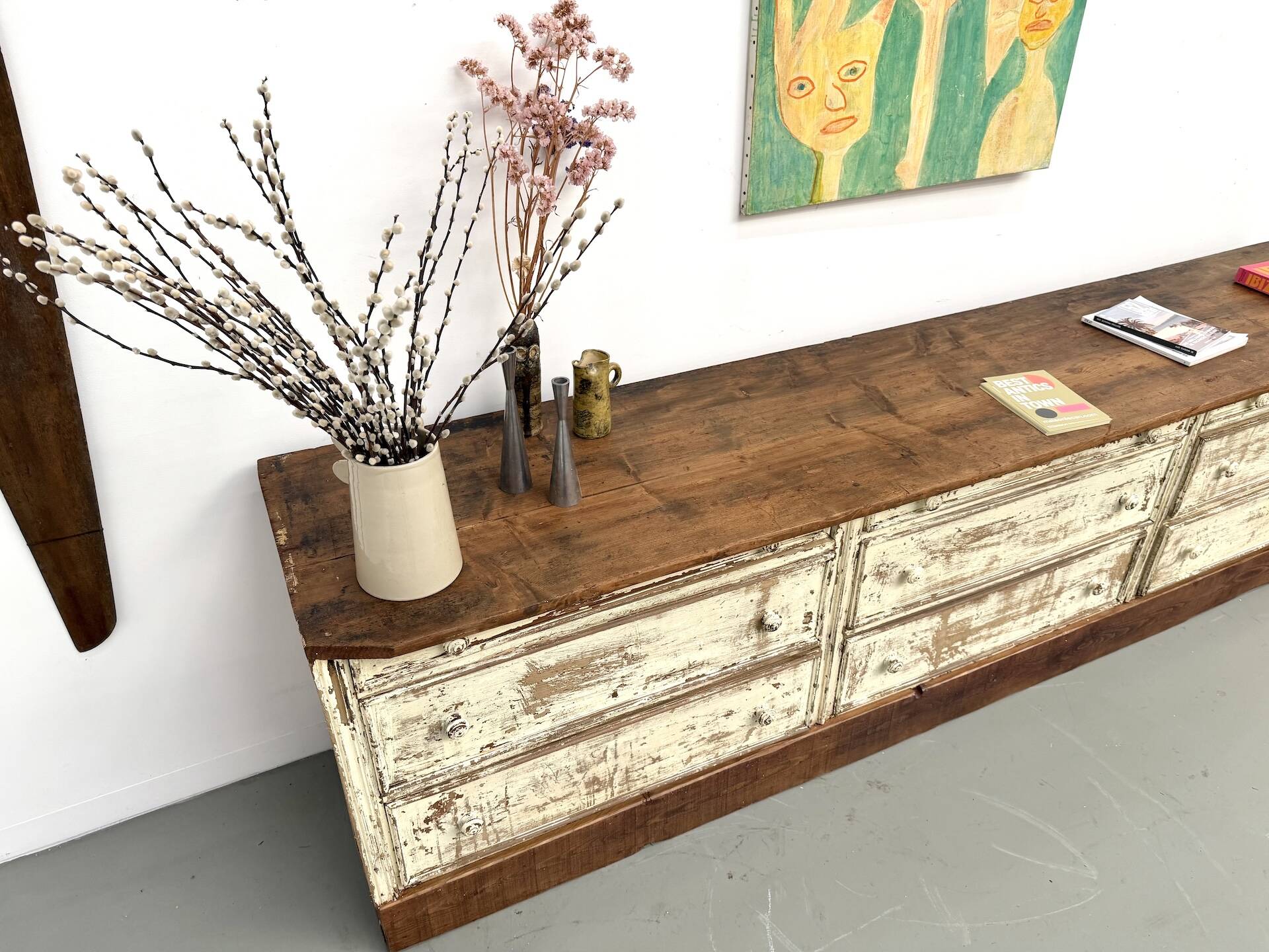 Large antique haberdashery cabinet, circa 1900