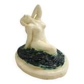 Mid-century Bathing Woman sculpture, ceramic piece.
