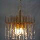 Brass and swarovsky crystals hanging lamp 1960