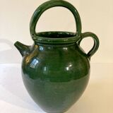 Emerald green glazed terracotta goat jug