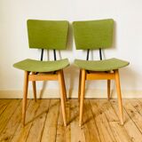 Green scandinavian wooden chairs 60/70