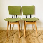 Green scandinavian wooden chairs 60/70
