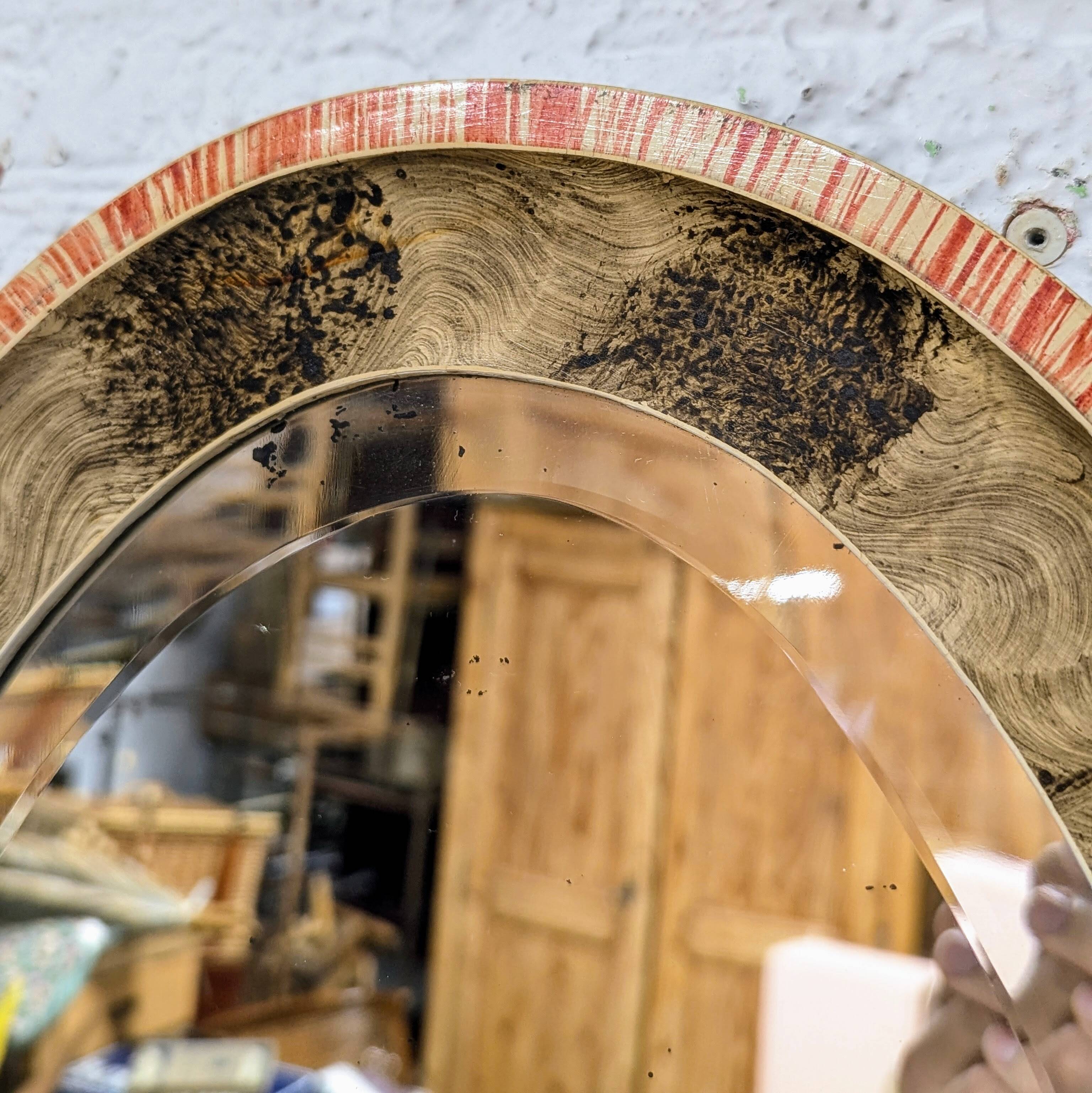 Oval wooden mirror 67x41cm