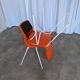 Vintage Overman Meblo Chairs: Orange & Brown Fabric, Stackable - Set of 2
