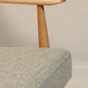 Fauteuil Vintage Gris Clair Design Scandinave Revêtement Laine