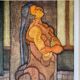 Post cubist painting "Long-haired Naked" HST Signed 1958/59