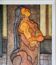 Post cubist painting "Long-haired Naked" HST Signed 1958/59
