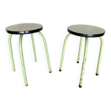 Pair of green Formica stools