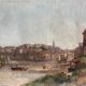 Tableau HST fin XIX° Italie ? Paysage à la rivière signé pour restauration