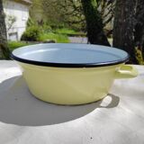 Yellow enamelled sheet metal basin 50/60s