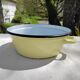 Yellow enamelled sheet metal basin 50/60s