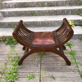 Leather curule chair