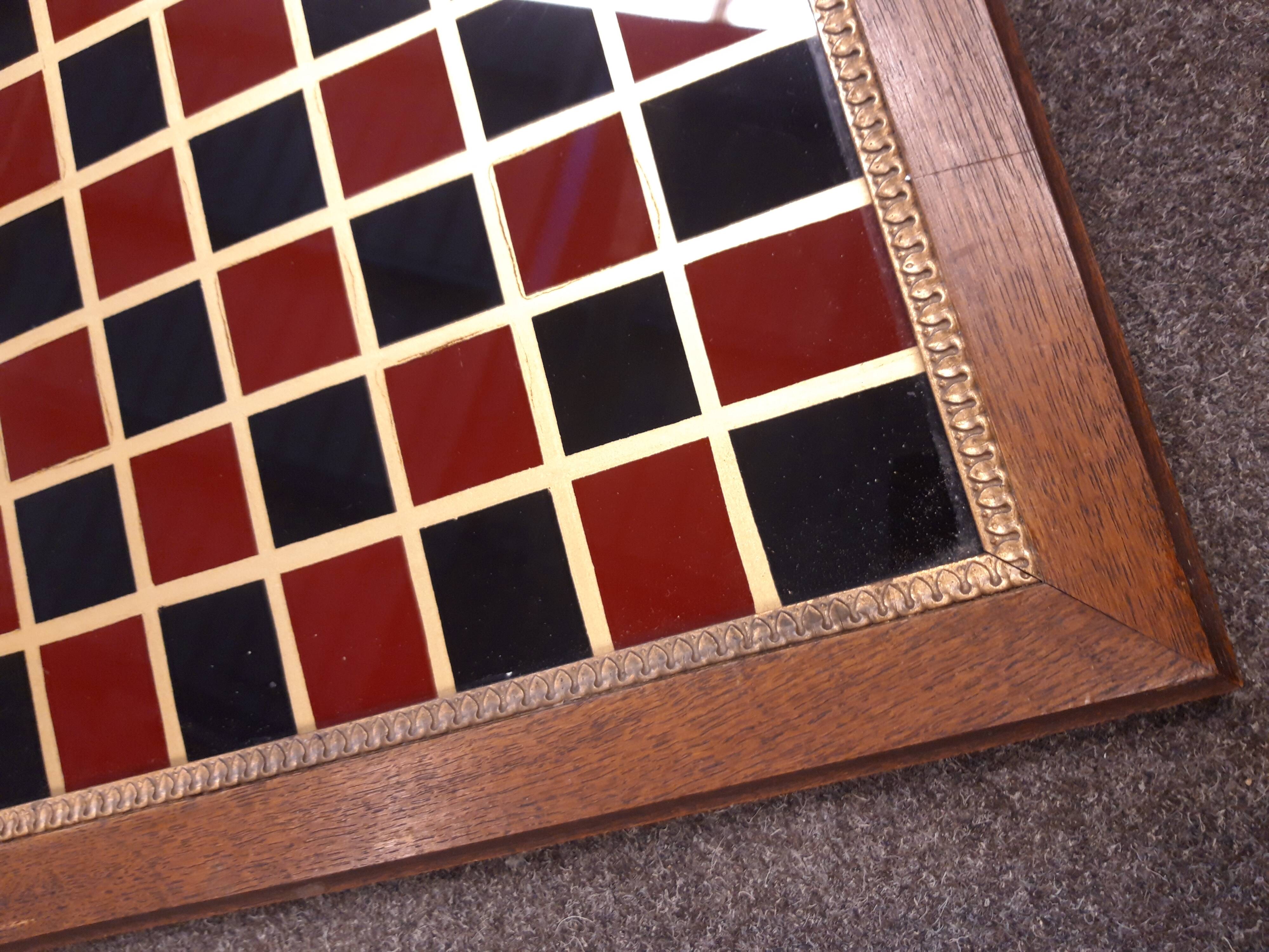 Checkerboard tray 100 wood/glass boxes