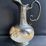 Glass or gold crystal ewer – Gallia Métal Alfénide for Christofle