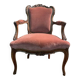 Fauteuil cabriolet de style Louis XV  velours rose