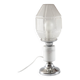 Lampe Art déco en verre satiné, marbre et chrome