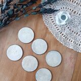 Set of 6 mother-of-pearl coasters